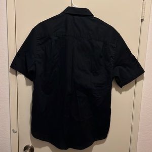 Alfani short sleeve button up shirt, large, black